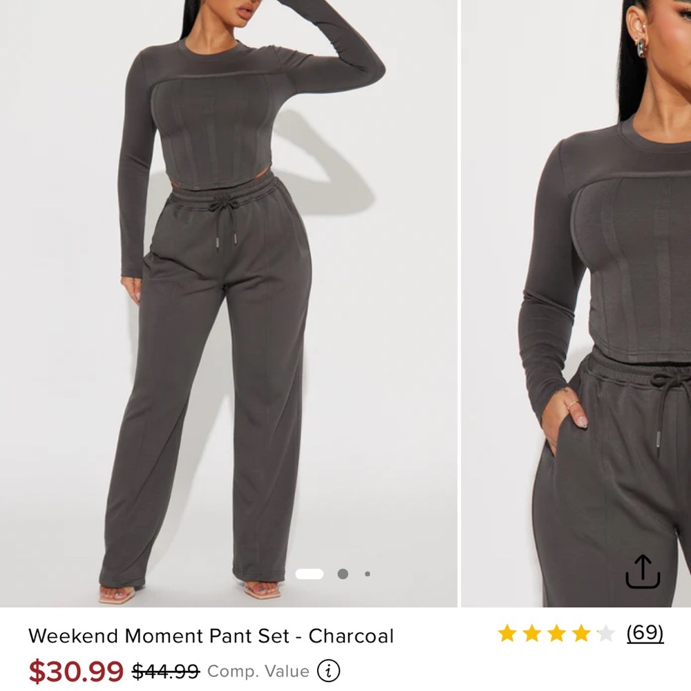 Fashion Nova Charcoal Jogger Set